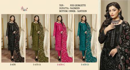 S 670 Georgette Designer Pakistani Suits Catalog